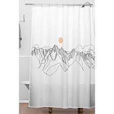 This fabric shower curtain includes 12 eyelets for hanging and is made of softened polyester fabric. Deny Designs 71 Inch X 74 Inch Jumbo Peak Shower Curtain In White Bed Bath Beyond