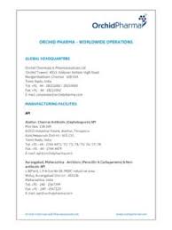 The chairman thanked the board members, iac members and the staff for the good support that they had given him for the last 15 months. Orchid Pharma Worldwide Operations Pharma Pdf4pro