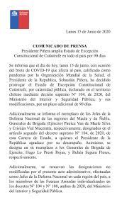 La ley orgánica constitucional de los estados de excepción, publicada por la biblioteca del congreso nacional, se refiere a las situaciones de catástrofe en su artículo seis. El Presidente Sebastian Pinera Municipalidad De Tucapel Facebook