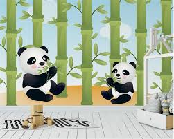Beibehang Kualitas Tinggi Fashion Wallpaper Lucu Kartun Hewan Panda Makan Bambu Kamar Anak Latar Belakang Papel De Parede Kertas Dinding Fashion Wall Paper Wall Paperhigh Quality Wallpapers Aliexpress