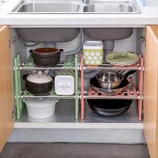 2 layers retractable under sink shelf