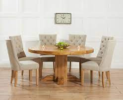 Loading Round Oak Dining Table Fabric Dining Chairs Round Dining Room Table