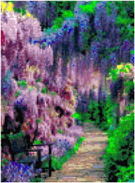 Cross Stitch Japanese Garden Pattern Design Chart Outdoor