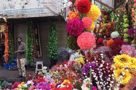 China cheap wholesale wedding home artificial flower for sale material fabric and plastic height 70 cm wide 12 cm use decoration tree outside, garden, restaurant, shopping mall, hotel and office. Crawford Market Flower Market Lbb Mumbai