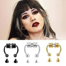 Amazon.com: CARSINEL Non Piercing Magnetic Septum Nose Ring Faux Cartilage  Tragus Ring Nose Cuff for Women Stainless Steel Hoop Reusable Fake Nose  Jewelry : Clothing, Shoes & Jewelry