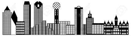 A modernized version of the skyline logo adorns the waistline. Dallas Texas City Skyline Kontur Schwarz Weiss Silhouette Illustration Lizenzfrei Nutzbare Vektorgrafiken Clip Arts Illustrationen Image 30616520