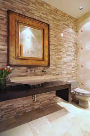 We did not find results for: Powder Room With Full Height Backsplash And Eclectic Wall Paper Travertine Vessel Sink And Si Eclectic Bathroom Design Eclectic Bathroom Unique Bathroom Tiles