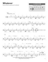 Whatever By Godsmack Drums Transcription Digital Sheet Music