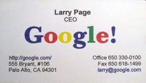 Since google docs doesn't come with business card templates, you can use the numerous templates available for microsoft word. Google S Ceo Larry Page Business Card From 1998