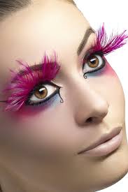 Smiffys Fever Damen Falsche Wimpern Mit Federn Kleber Enthalten One Size Pink 24254 Rosa Federn Falsche Wimpern Wimpern