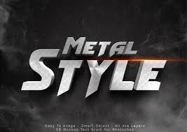3d Metal Mockup Text Style Effect In 2020 Text Style 3d Text Effect Style