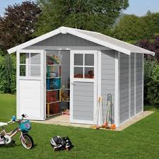 Abri De Jardin Resine Grosfillex 4 90 M Ep 26 Mm Deco Gris Clair Kit D Ancrage Offert Abri De Jardin Cabanon De Jardin Abri Jardin Resine