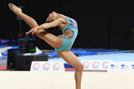 Rizatdinova performs with clubs to michael jackson. Rhythmic Gymnastics