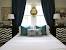 Curtains Behind Bed With Lights
