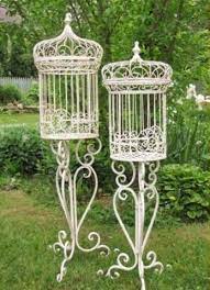 Set 2 Bird Cage Plant Stands Vintage Garden Parties Wrought Iron Patio Furniture Plant Stand