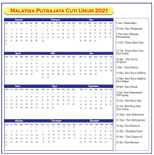 Keputusan dan cara bagi menetapkan. Putrajaya Cuti Umum Kalendar 2021