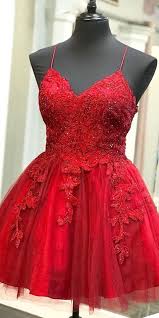 Strappy Short Homecoming Dresses Lace Applique Red Short Prom Dress Cr 2434 Prom Dresses Sleeveless Red Dress Short Short Red Prom Dresses