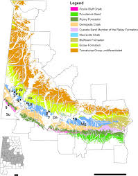 Geologic Map Of Alabama Showing Outcrop Belt Of Cretaceous