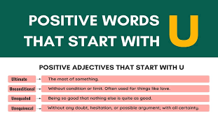 Positive Words That Start With U Adjectives Verbs Nouns 7esl