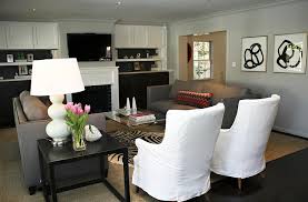 Love This Cozy Den Living Room White Contemporary Living Room Design Black And White Living Room
