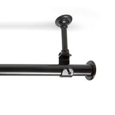 Roomdividersnow 36 In 56 In Single Curtain Rod In Black Brod54 The Home Depot In 2021 Hanging Curtain Rods Hanging Curtains Curtain Rods