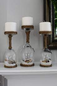 Wine glass crafts wine craft wine bottle crafts wine bottles bottle art christmas projects holiday crafts christmas crafts christmas decorations. Decoracion En Mar Mykinglist Com Wine Glass Crafts Wine Glass Candle Holder Wine Glass Candle