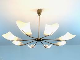 Kronleuchter Glas Messing Vintage Italien 50er Jahre