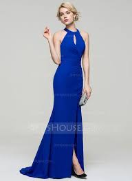 Us 115 00 Trumpet Mermaid Scoop Neck Sweep Train Chiffon Evening Dress With Ruffle Split Front Jj S House Chiffon Evening Dresses Chiffon Prom Dress Evening Dresses