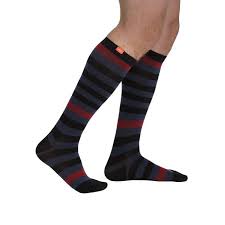 Vim Vigr Mens Cotton Pattern Knee High Socks 15 20 Mmhg