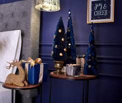 Winter Wonder Lane Blue Gold Bottle Brush Topiary Tree Big Lots Blue Christmas Tree Decorations Gold Christmas Decorations Silver Christmas Decorations