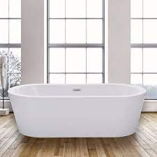 Shop 66 freestanding tub on houzz. á… Woodbridge 66 Acrylic Freestanding Bathtub Contemporary Soaking Tub With Brushed Nickel Overflow And Drain White Tub B0002 B N Drain O Woodbridge