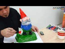 How to make a garden gnome out of clay. Art Lesson How To Make Your Own Garden Gnome Using Air Hardening Clay Youtube