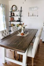 If you want to get started with farmhouse decor, one of the easiest ways is with a farmhouse dining table. Diy Farmhouse Style Dining Table Farmhouse Style Dining Table Diy Dining Table Diy Dining