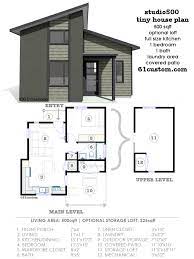 This tiny house goes a little smaller than the previous plans mentioned. Studio Modern Tiny House Plan Custom House Plans 116257