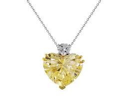 20ct Fancy Light Yellow Diamond Riviera Heart Necklace Yellow Diamond Diamond Heart Shaped Diamond