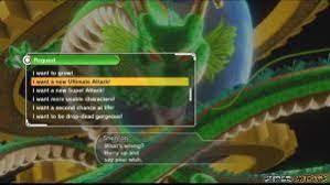 Jan 22, 2020 · finally, collecting the dragon balls and using the wishes i want to grow! Summon Shenron Collect 7 Dragon Balls Dragon Ball Xenoverse