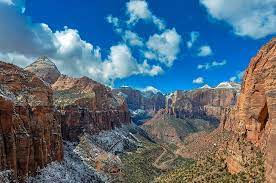 Zion national park 1 zion park blvd. Hd Wallpaper Clouds Canyon Overlook Trail Zion National Park 4k Usa Wallpaper Flare