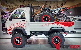 Gambar modifikasi mobil pick up hijet sobat modifikasi 22 02 2020 proses modif truck canter engkel buat acara kontes truck and pick up duration 8 10 bak truk putra ragil original 9 931 views. Gagahnya Suzuki Carry Pick Up Dimodif Jadi Mobil Off Road