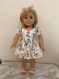 Peppermintsticks The Tea Party Dress Doll Clothes Pattern 18 inch American  Girl Dolls