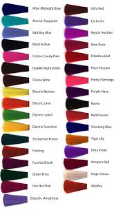 Crazy Color Hair Dye Colour Chart Hair Coloring