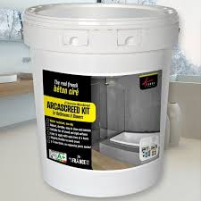 Beton Cire Waxed Concrete For Bathrooms And Showers Walls And Floors Arcascreed Kit Concrete Shower Concrete Bathroom Bathroom Shower