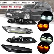2pcs Car Led Side Marker Lights Repeater Turn Signal Indicator Lamp For Bmw E46 E60 E82 E88 E90 E92 E93 2pcs Side Marker Lights Repea Car Led Bmw E46 Bmw