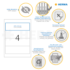 Premium etiketten 210 x 297 mm; Ordneretiketten A4 Herma 5095 192x61 Mm 100 St