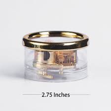 M4MUSIC 18 Notes Clear Acrylic Box Round Shaped Gold Color Hand Crank  Mchanical Music Box