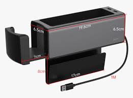 Baseus Deluxe Metal Dual Usb Arac Koltuk Arasi Organizer