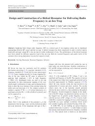 Pdf Design And Construction Of A Helical Resonator For