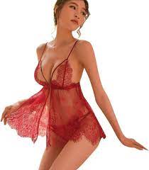 Plus Size Women Sexy Lingerie Hot Erotic Baby Doll Perspective Lace Sexy  Naked Chest Porn Sexy Woman Underwear, Red, M : Amazon.de: Fashion