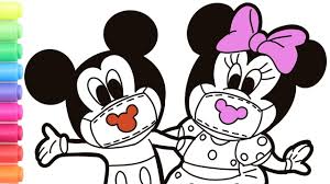 How To Draw Minnie Mickey Mouse Wearing Mask Easy Step By Step Color Mickey Mouse Drawing Easy Mickey Mouse Drawings Mickey Mouse Crafts