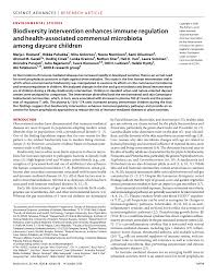 Click to see our best video content. Pdf Biodiversity Intervention Enhances Immune Regulation And Health Associated Commensal Microbiota Among Daycare Children