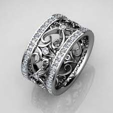 Wrought Iron Work Ring This Is A Very Intricate Platinum Diamond Wedding Band That I Cre Diamond Bands Platinum Diamond Wedding Band Diamond Wedding Bands